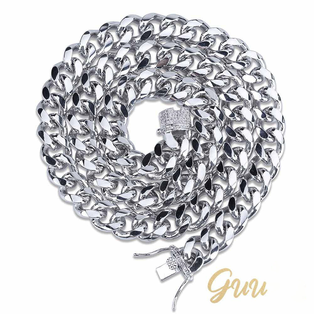 10mm  CZ  Cuban Link Chain In  Yellow GoldPlated - The GUU Shop
