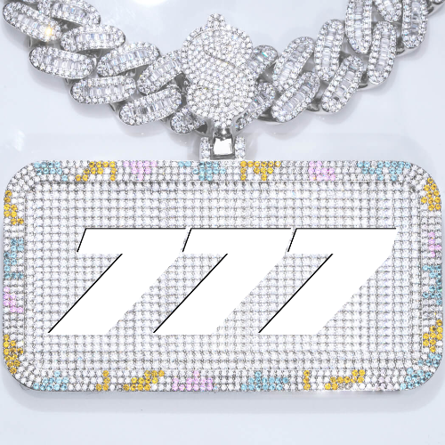 CUSTOM LETTER NECKLACE 3D COLORFUL SQUARE