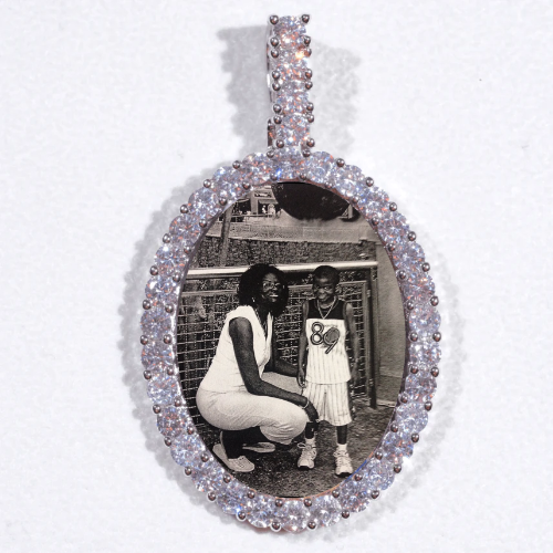 Large 3D Oval Custom Picture Pendant