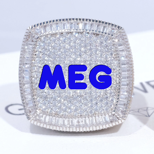 CUSTOM LETTER 3D ICED RING