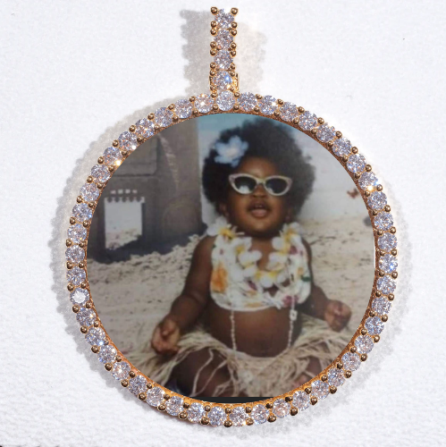 LARGE 3D CIRCLE CUSTOM PICTURE PENDANT