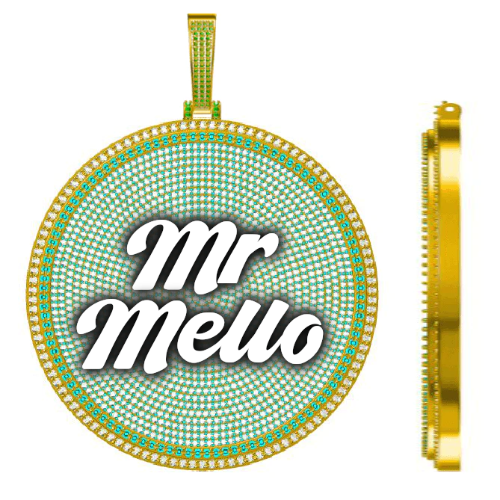 CUSTOM LETTER NECKLACE 3D BIG DISC