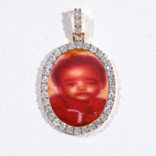3D Oval Custom Picture Pendant