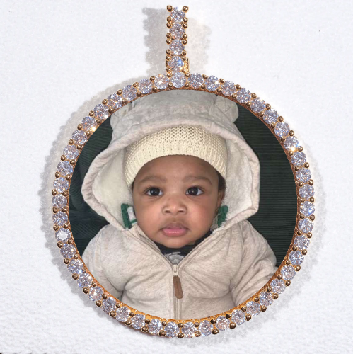 LARGE 3D CIRCLE CUSTOM PICTURE PENDANT