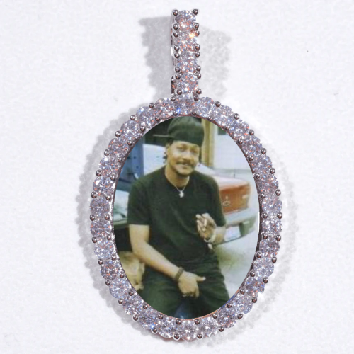 Large 3D Oval Custom Picture Pendant