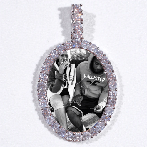 Large 3D Oval Custom Picture Pendant