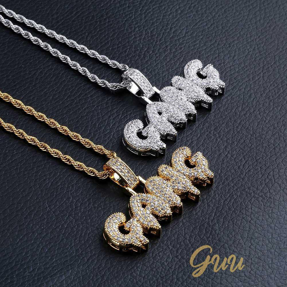 Iced Gold-Plated Letter GANG Pendant