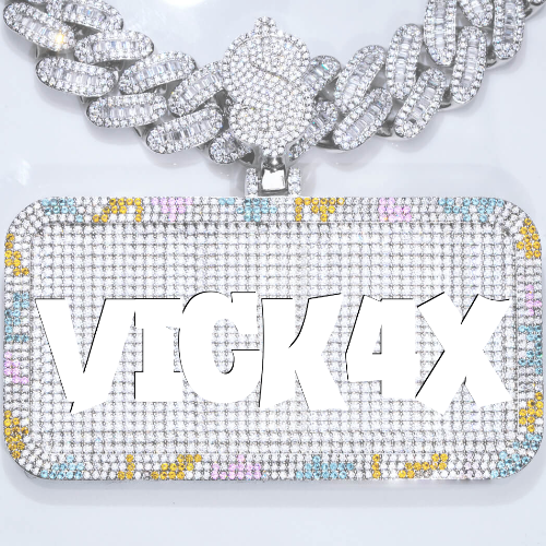 CUSTOM LETTER NECKLACE 3D COLORFUL SQUARE