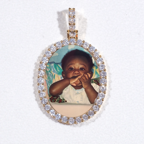 3D Oval Custom Picture Pendant