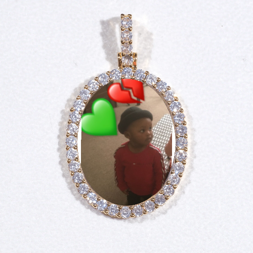 3D Oval Custom Picture Pendant