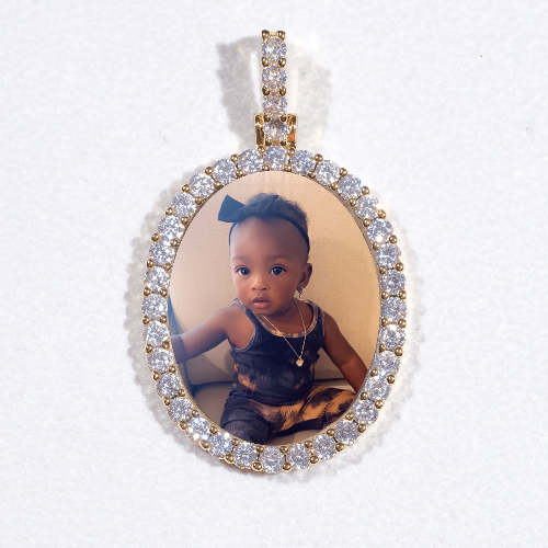 3D Oval Custom Picture Pendant