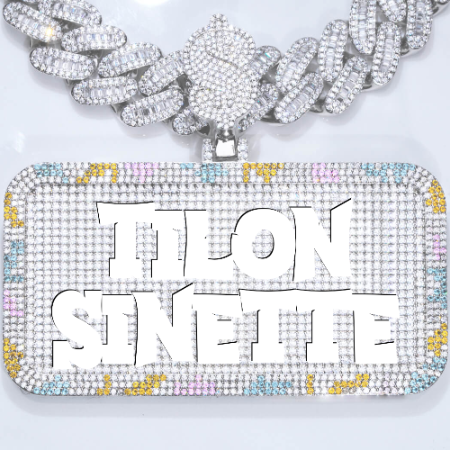 CUSTOM LETTER NECKLACE 3D COLORFUL SQUARE