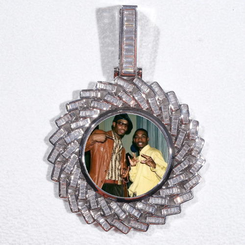 Large 3D Baguette Custom Picture Pendant