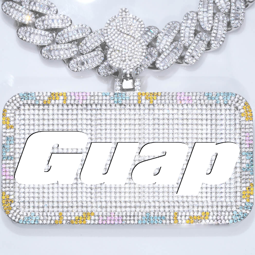 CUSTOM LETTER NECKLACE 3D COLORFUL SQUARE
