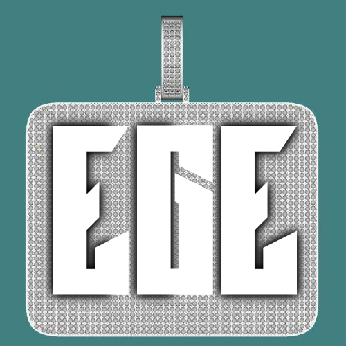 CUSTOM LETTER NECKLACE 3D BIG SQUARE