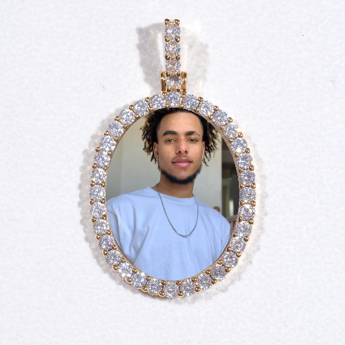 3D Oval Custom Picture Pendant