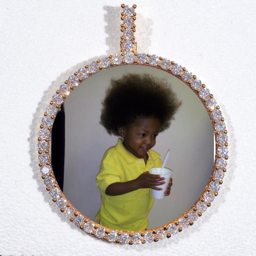 LARGE 3D CIRCLE CUSTOM PICTURE PENDANT