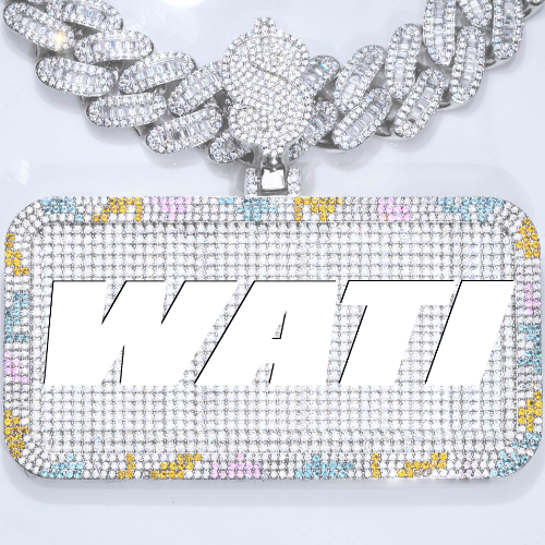 CUSTOM LETTER NECKLACE 3D COLORFUL SQUARE