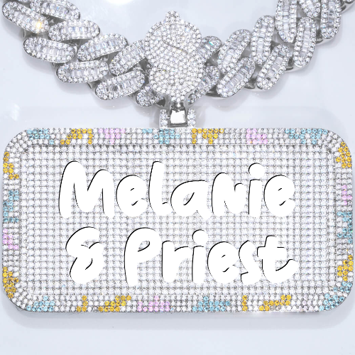 CUSTOM LETTER NECKLACE 3D COLORFUL SQUARE