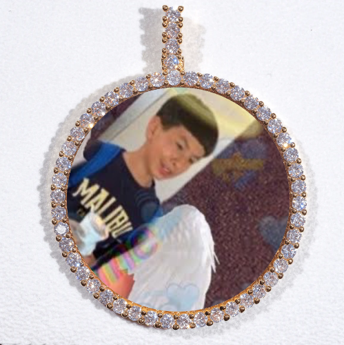 LARGE 3D CIRCLE CUSTOM PICTURE PENDANT