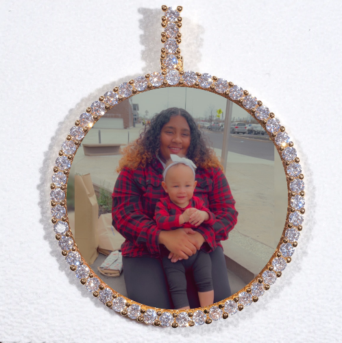 LARGE 3D CIRCLE CUSTOM PICTURE PENDANT