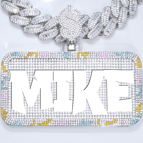 CUSTOM LETTER NECKLACE 3D COLORFUL SQUARE