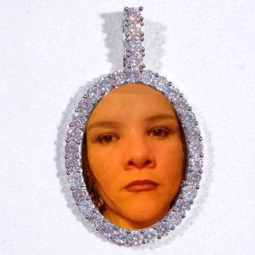 Large 3D Oval Custom Picture Pendant