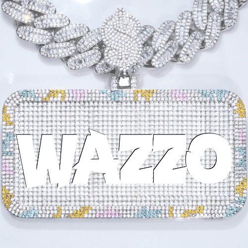 CUSTOM LETTER NECKLACE 3D COLORFUL SQUARE