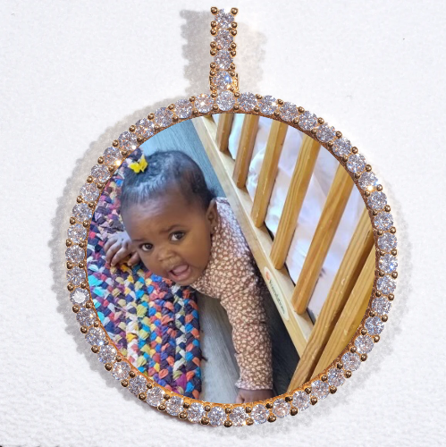 LARGE 3D CIRCLE CUSTOM PICTURE PENDANT