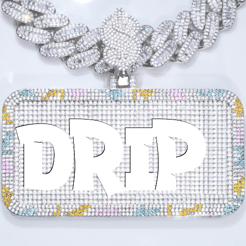 CUSTOM LETTER NECKLACE 3D COLORFUL SQUARE
