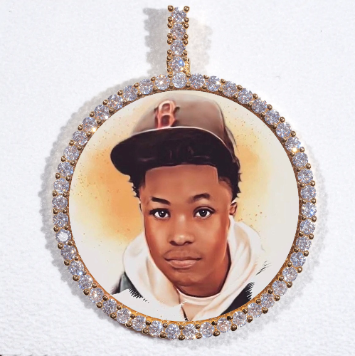 LARGE 3D CIRCLE CUSTOM PICTURE PENDANT