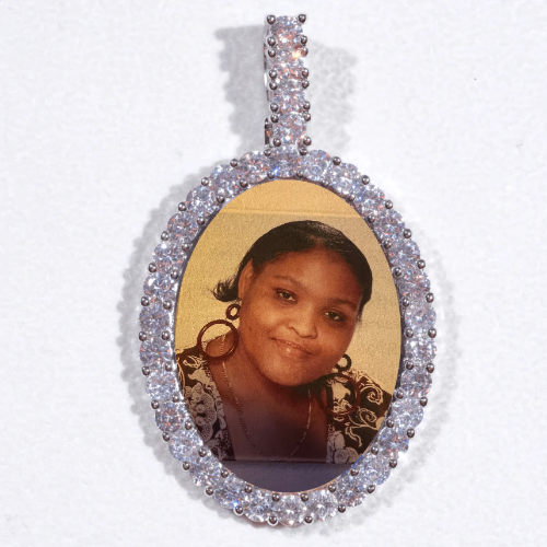 Large 3D Oval Custom Picture Pendant