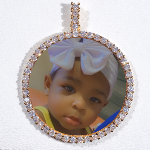 LARGE 3D CIRCLE CUSTOM PICTURE PENDANT