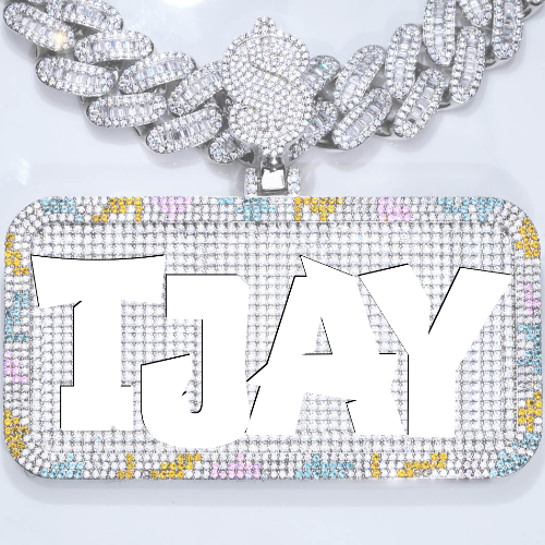 CUSTOM LETTER NECKLACE 3D COLORFUL SQUARE