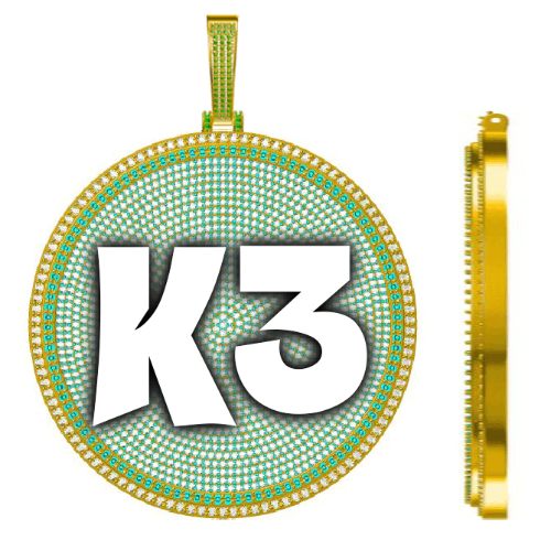 CUSTOM LETTER NECKLACE 3D BIG DISC