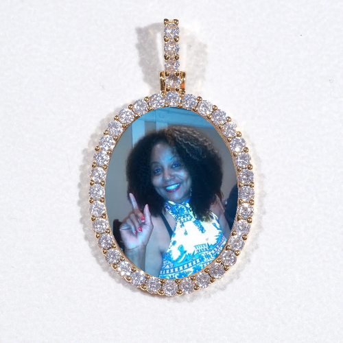 3D Oval Custom Picture Pendant