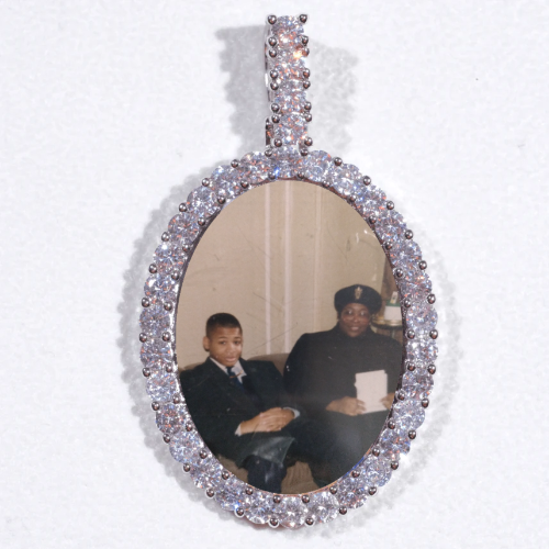 Large 3D Oval Custom Picture Pendant