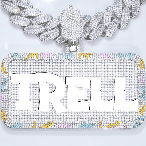 CUSTOM LETTER NECKLACE 3D COLORFUL SQUARE