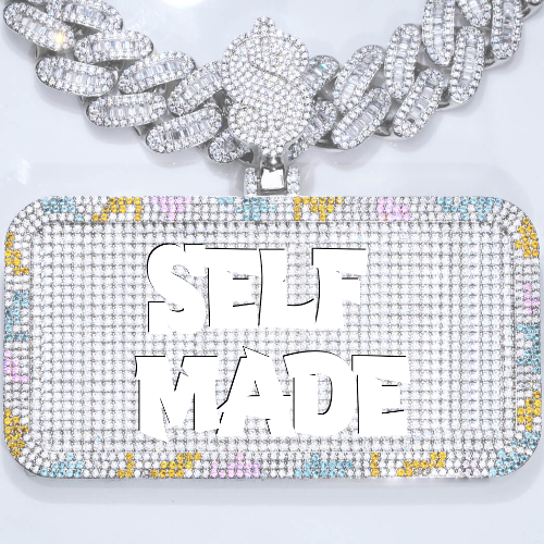 CUSTOM LETTER NECKLACE 3D COLORFUL SQUARE