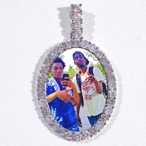 Large 3D Oval Custom Picture Pendant