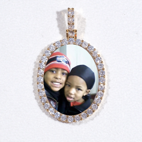 3D Oval Custom Picture Pendant