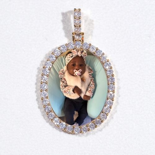3D Oval Custom Picture Pendant