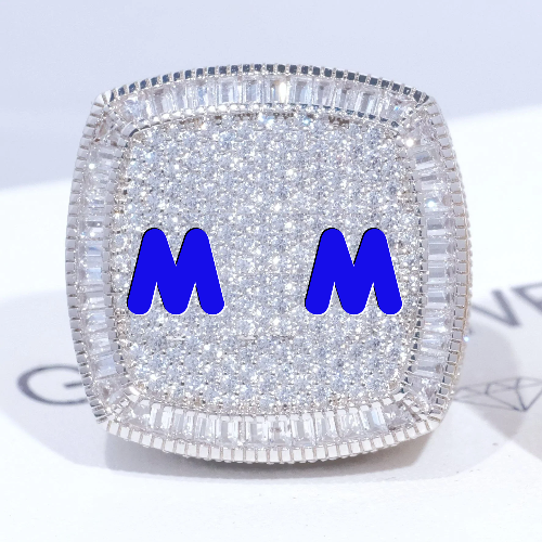 CUSTOM LETTER 3D ICED RING
