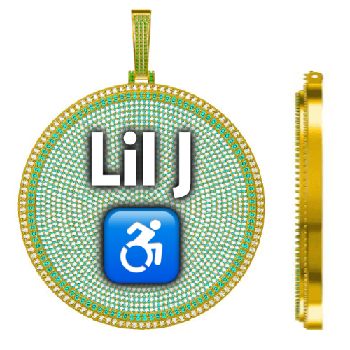 CUSTOM LETTER NECKLACE 3D BIG DISC