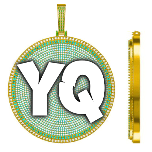 CUSTOM LETTER NECKLACE 3D BIG DISC