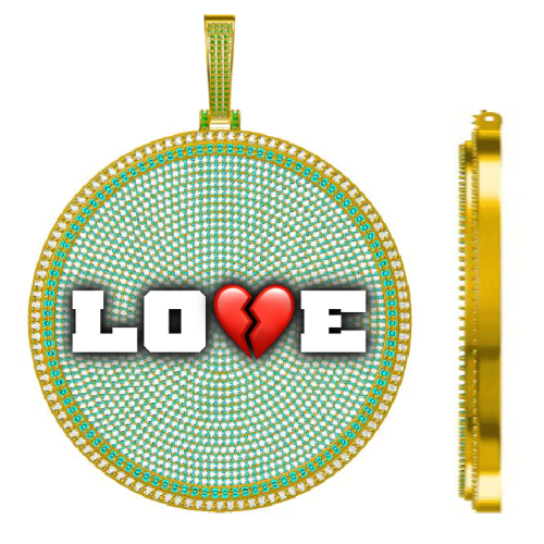 CUSTOM LETTER NECKLACE 3D BIG DISC
