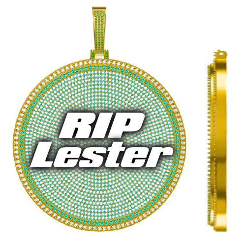 CUSTOM LETTER NECKLACE 3D BIG DISC