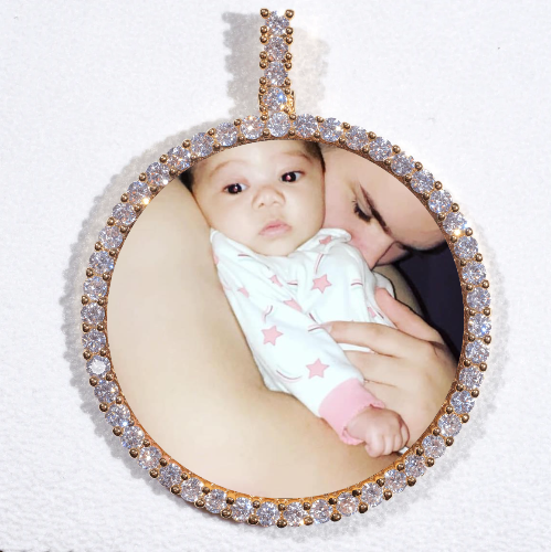LARGE 3D CIRCLE CUSTOM PICTURE PENDANT