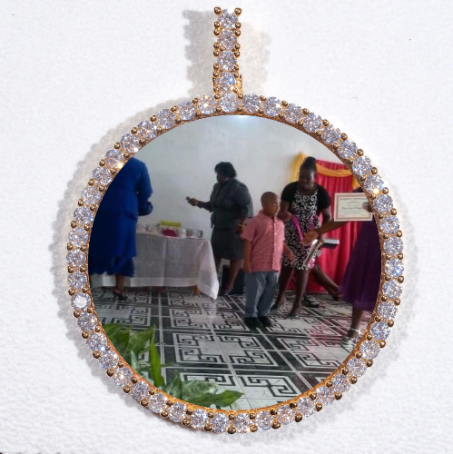 LARGE 3D CIRCLE CUSTOM PICTURE PENDANT