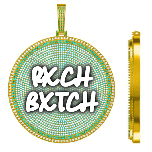 CUSTOM LETTER NECKLACE 3D BIG DISC